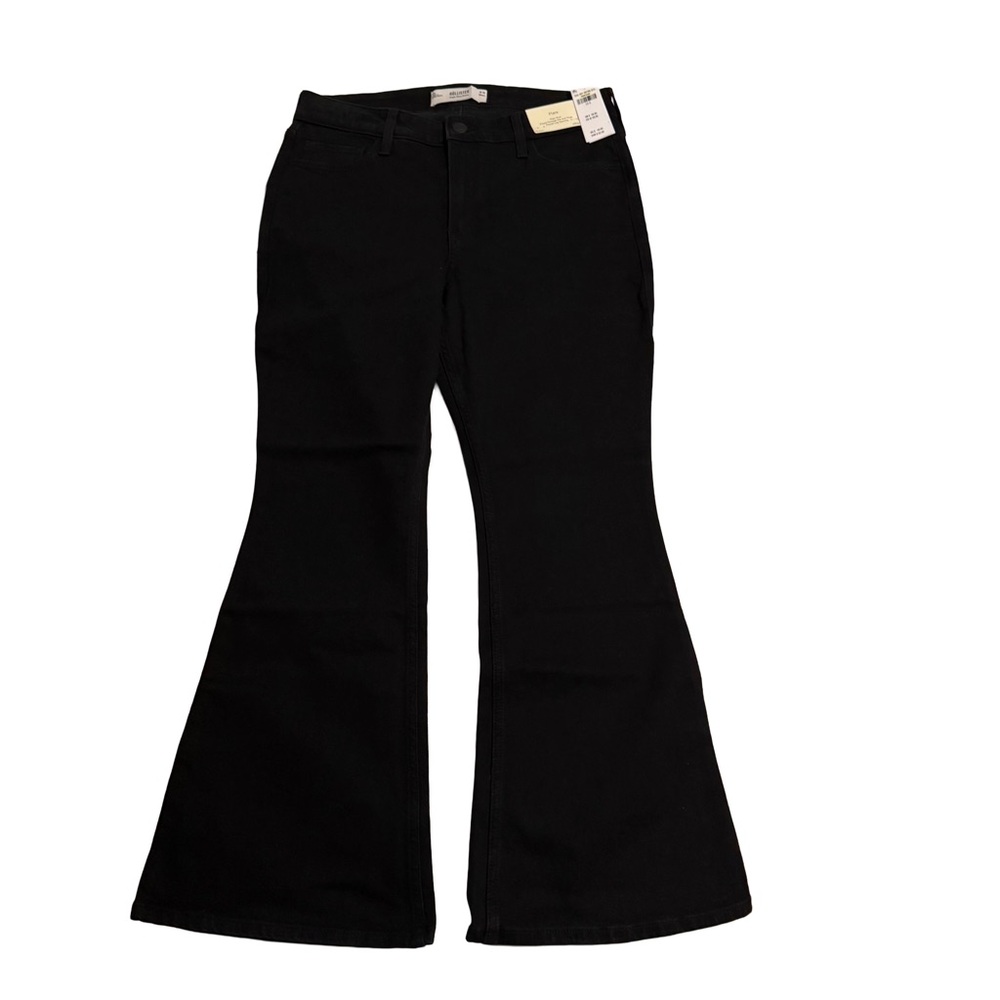Hollister Flared Black Jeans High Rise Size 12 Short W31 NEW